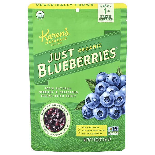 jte28001_v_14.jpg Organic Just Blueberries®, 51,1 г (1,8 унции) — Karen's Naturals
