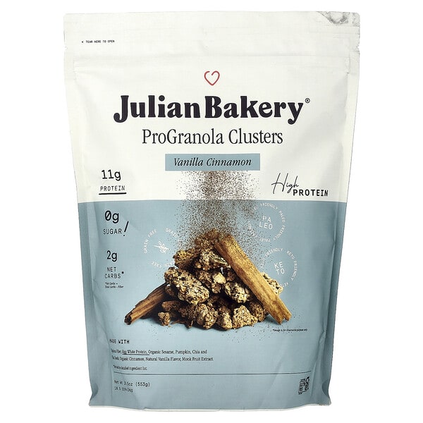 jub00459_v_15.jpg Pro Granola Clusters, со вкусом ванили и корицы, 553 г (19,5 унции) — Julian Bakery