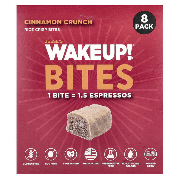 jwk72747_v_18.jpg Rice Crisp Bites, хрустящая корочка с корицей, 8 пакетиков по 15 г (0,53 унции) — Jesse's WAKEUP!