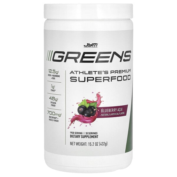 jym02494_v_16.jpg Greens, Athlete's Premium Superfood, голубика и асаи, 432 г (15,2 унции) — JYM Supplement Science