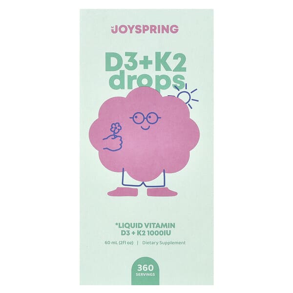 jys88912_v_68.jpg витамины D3 и K2 в каплях, 60 мл (2 жидк. унции) — JoySpring