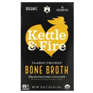 Bone Broth, классический куриный бульон, 479 г (16,9 унции) — Kettle & Fire