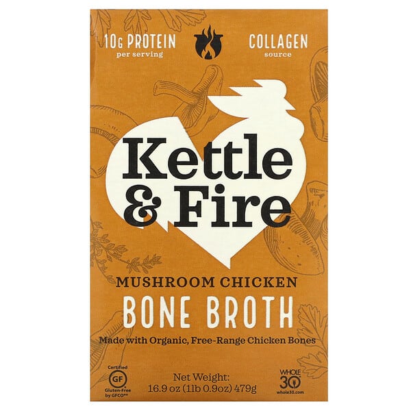 kaf00704_v_8.jpg Bone Broth, курица с грибами, 479 г (16,9 унции) — Kettle & Fire