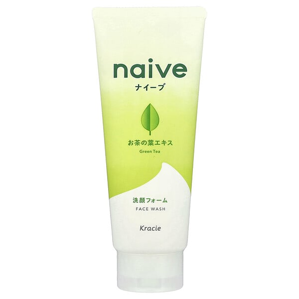 kce67443_v_36.jpg Naive, средство для умывания, зеленый чай, 130 г (4,5 унции) — Kracie