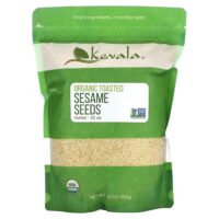Органические обжаренные семена кунжута (очищенные), 907 г (32 унции) — Kevala