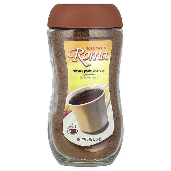kfr00032_v_24.jpg Kaffree Roma, Напиток из обжаренных злаков быстрого приготовления, без кофеина, 200 г (7 унций)