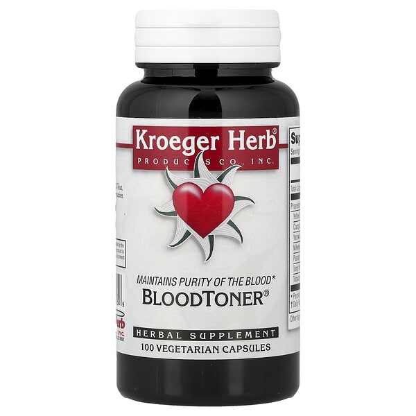 khc10005_v_35.jpg Blood Toner, тоник для крови, 100 вегетарианских капсул — Kroeger Herb Co