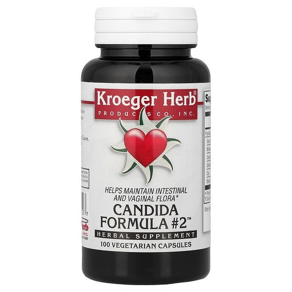 khc10012_v_43.jpg Candida Formula #2™, 100 вегетарианских капсул — Kroeger Herb Co