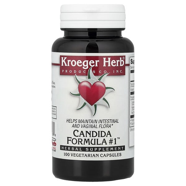 khc10018_v_27.jpg Candida Formula #1™, 100 вегетарианских капсул — Kroeger Herb Co