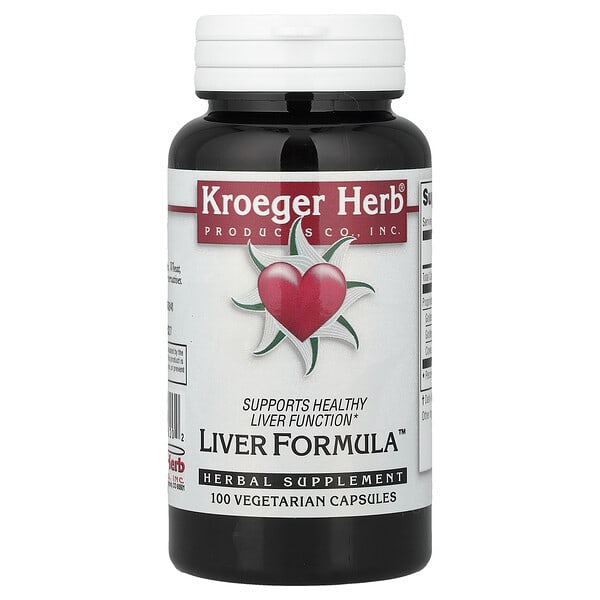 khc10020_v_25.jpg Liver Formula™, 100 вегетарианских капсул — Kroeger Herb Co