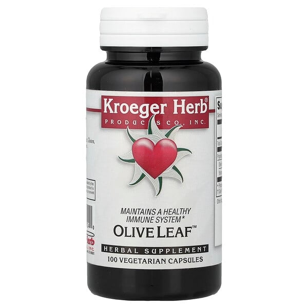 khc10024_v_51.jpg Olive Leaf™, 100 вегетарианских капсул — Kroeger Herb Co