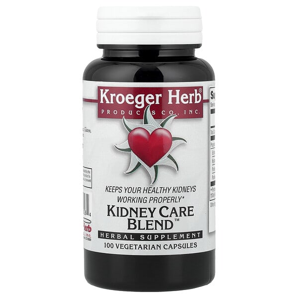 khc10026_v_24.jpg Kidney Care Blend™, 100 вегетарианских капсул — Kroeger Herb Co