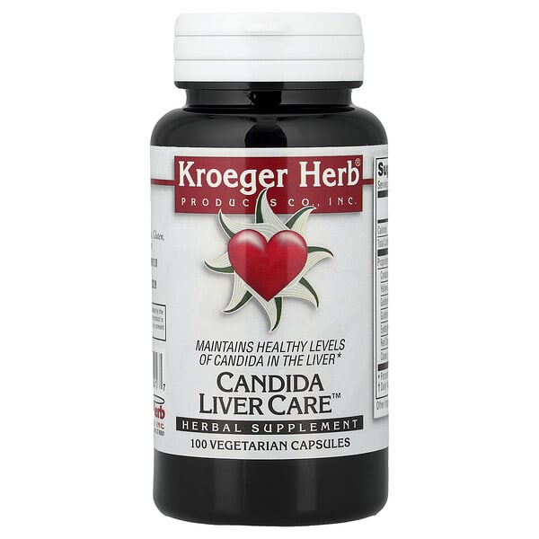 khc10041_v_57.jpg Candida Liver Care™, 100 вегетарианских капсул — Kroeger Herb Co