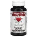 Пищеварительный фермент, 100 вегетарианских капсул — Kroeger Herb Co