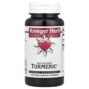 Ageless Asset, куркума, 100 вегетарианских капсул (450 мг на капсулу) — Kroeger Herb Co