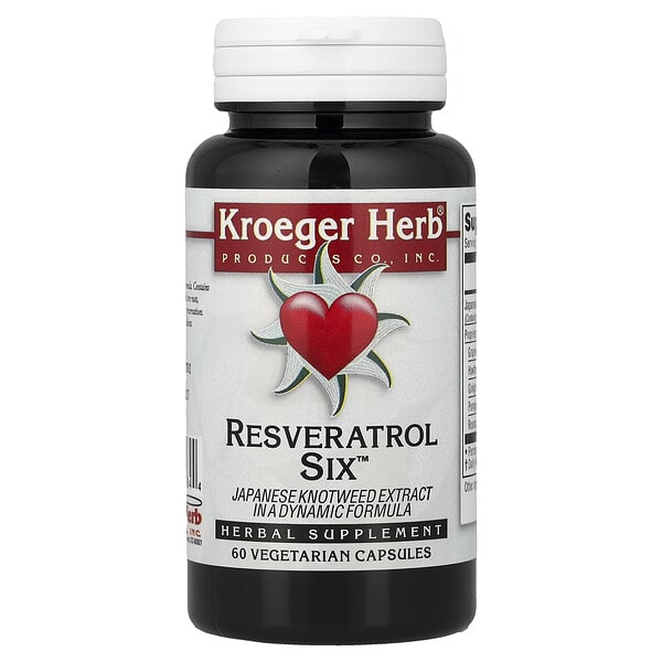 khc10084_v_24.jpg Resveratrol Six™, 60 вегетарианских капсул — Kroeger Herb Co