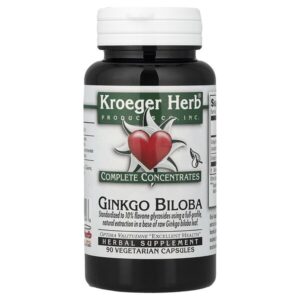 Полные концентраты, гинкго билоба, 90 вегетарианских капсул — Kroeger Herb Co