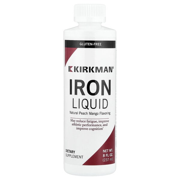 kim02107_v_24.jpg Liquid Iron, натуральный персик и манго, 237 мл (8 жидк. унций) — Kirkman Labs