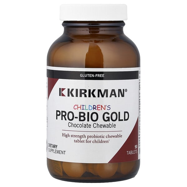 kim02406_v_24.jpg Pro-Bio Gold для детей, жевательные таблетки, шоколад, 90 таблеток — Kirkman Labs