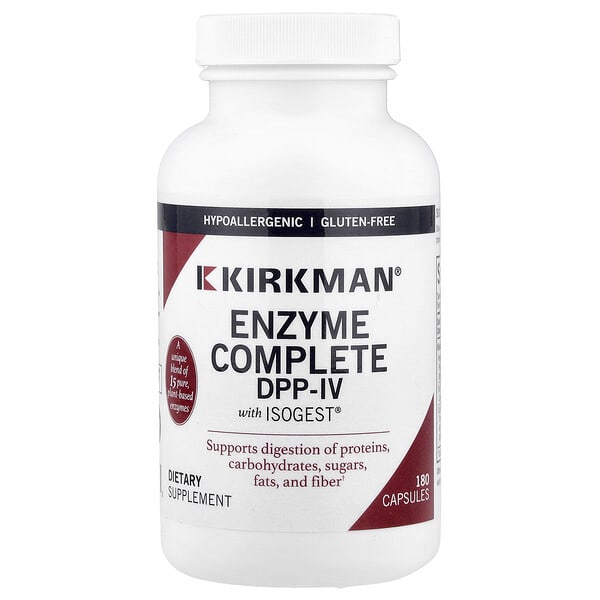 kim02506_v_40.jpg ферментный комплекс DPP-IV с ISOGEST®, 180 капсул — Kirkman Labs