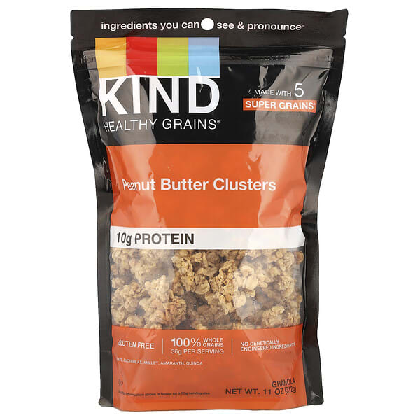 kin17182_v_11.jpg Healthy Grains®, Гранола, арахисовая паста, 312 г (11 унций) — KIND Bars