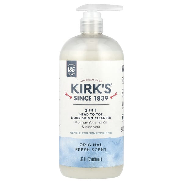kir11019_v_24.jpg Head To Toe, питательное очищающее средство, 3 в 1, оригинальная свежесть, 946 мл (32 жидк. унции) — Kirk's
