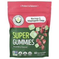 Super Gummies, моринга и адаптогенная чага, ягодное ассорти, 60 жевательных мармеладок — Kuli Kuli