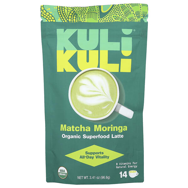 kki55220_v_2.jpg Organic Superfood Latte, матча с морингой, 96,6 г (3,41 унции) — Kuli Kuli