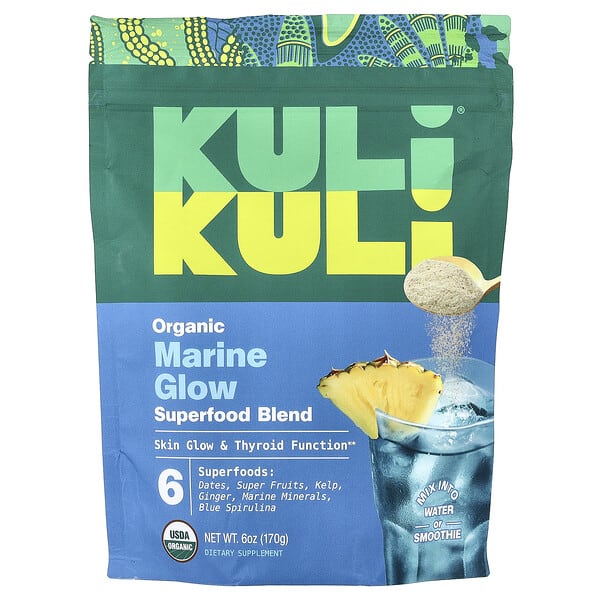 kki55226_v_12.jpg Органическая смесь суперпродуктов, Marine Glow, 170 г (6 унций) — Kuli Kuli