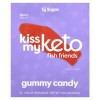 Жевательные конфеты Fish Friends, ягодные, 6 пакетиков по 50 г (1,76 унции) — Kiss My Keto