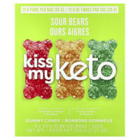 Gummy Candy, кислые мишки, 8 пакетиков, 25 г (0,88 унции) — Kiss My Keto