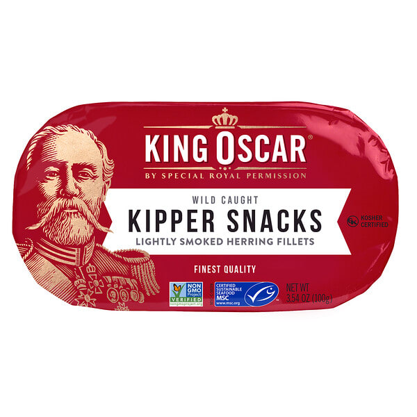 koc60051_v_9.jpg Kipper Snacks, подкопченное филе сельди, 100 г (3,54 унции) — King Oscar
