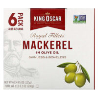 Royal Fillets, макрель в оливковом масле, 6 пакетиков по 115 г (4,05 унции) — King Oscar
