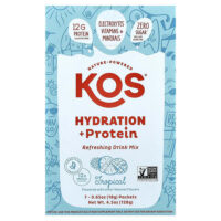 Hydration + Protein, освежающая смесь для напитков, тропические фрукты, 7 пакетиков по 18 г (0,65 унции) — KOS