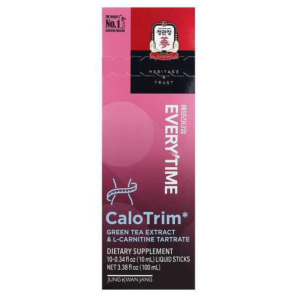 krg01637_v_18.jpg Everytime CaloTrim, экстракт зеленого чая и тартрат L-карнитина, 10 стиков по 10 мл (0,34 жидк. унции) — JungKwanJang