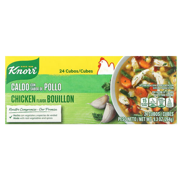 krr21988_v_9.jpg бульон со вкусом курицы, 24 кубика, 264 г (9,3 унции) — Knorr