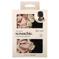 The Satin Scrunchie, для текстурированных и прямых волос, ассорти, 5 резинок для волос — Kitsch