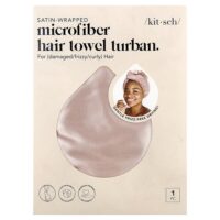 сатиновое полотенце для волос из микрофибры, тюбик, румяна, 1 полотенце — Kitsch