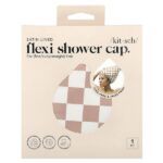 Шапочка для душа Flexi на сатиновой подкладке, в терракотовую клетку, 1 шт. — Kitsch