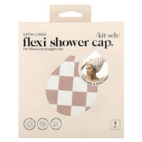 Шапочка для душа Flexi на сатиновой подкладке, в терракотовую клетку, 1 шт. — Kitsch