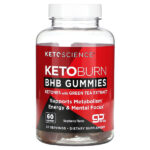Keto Burn, BHB, жевательные таблетки, со вкусом малины, 60 жевательных таблеток — Keto Science