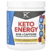 Keto Energy, BHB с кофеином, со вкусом малинового лимонада, 270 г (9,6 унции) — KetoLogic