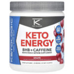 Keto Energy, BHB с кофеином, со вкусом винограда, 255 г (9,1 унции) — KetoLogic