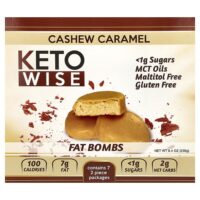 Fat Bombs, Cashew Caramel, 7 Packages, 34 g Each — Keto Wise