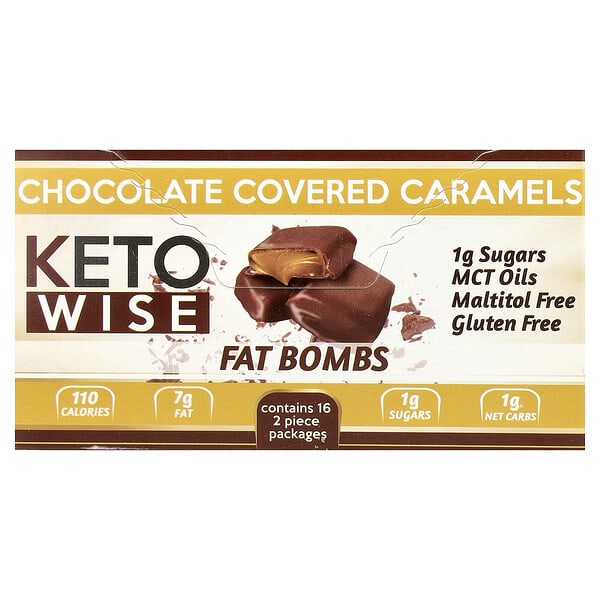 kws00770_v_22.jpg Fat Bombs, Chocolate Covered Caramels, 16 Packs, 34 g Each — Keto Wise