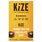 KiZE Life Changing Bar, арахисовая паста и шоколадная крошка, 10 батончиков по 45 г (1,6 унции)