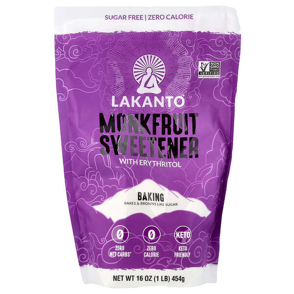 lak00054_v_10.jpg Подсластитель для выпечки из плодов монаха с эритритолом, 454 г (16 унций) — Lakanto