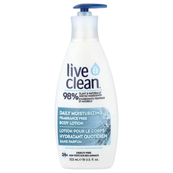 lcn33515_v_8.jpg Live Clean, увлажняющий лосьон для тела для ежедневного применения, без отдушки, 532 мл (18 жидк. унций)