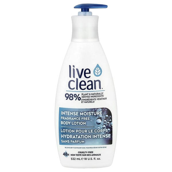 lcn33517_v_8.jpg Live Clean, интенсивное увлажняющее лосьон для тела, без отдушки, 532 мл (18 жидк. унций)