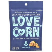 Love Corn, Обжаренная кукуруза премиального качества, морская соль, 45 г (1,6 унции)
